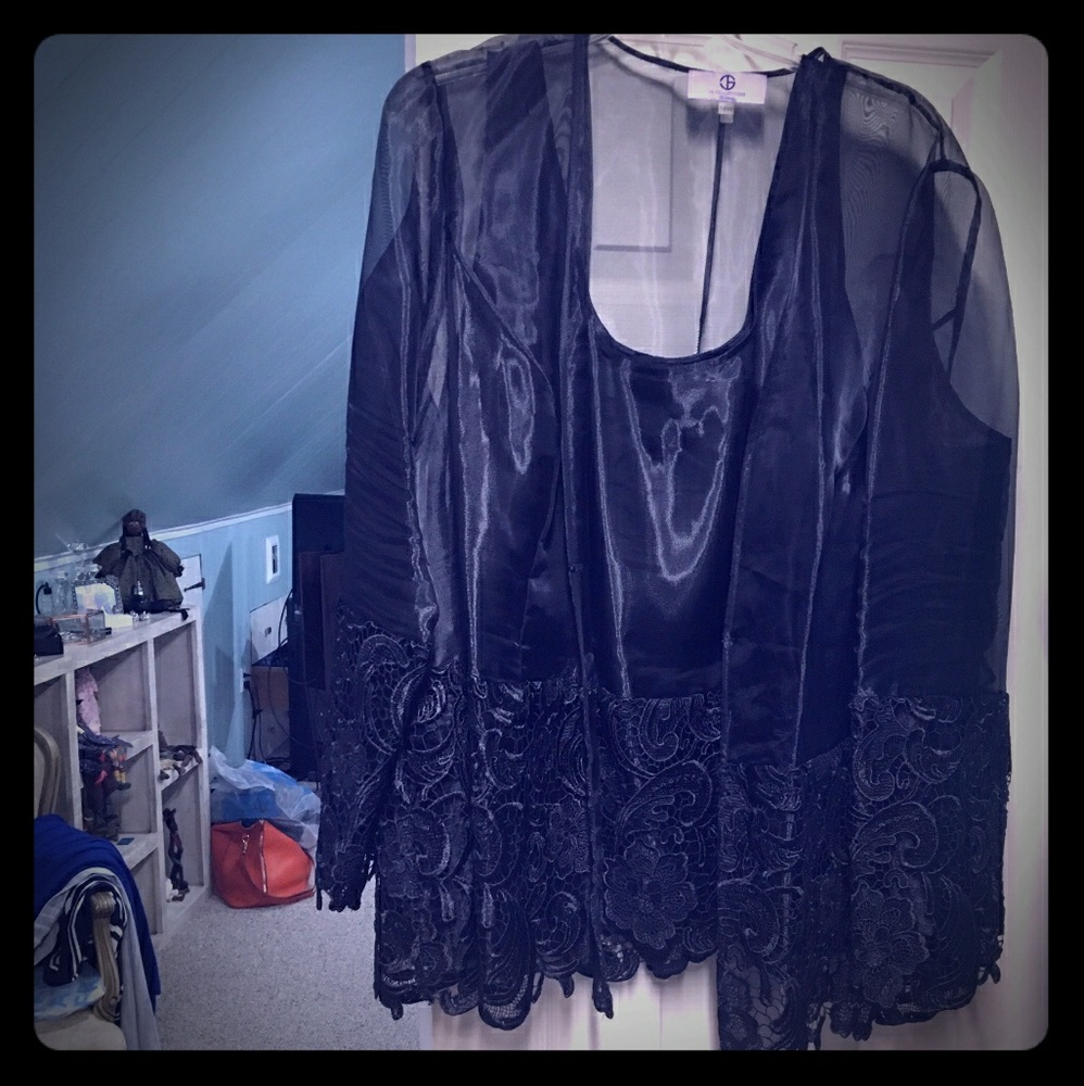 Black 2 piece evening top